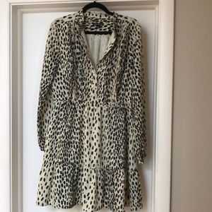Leopard print tiered dress